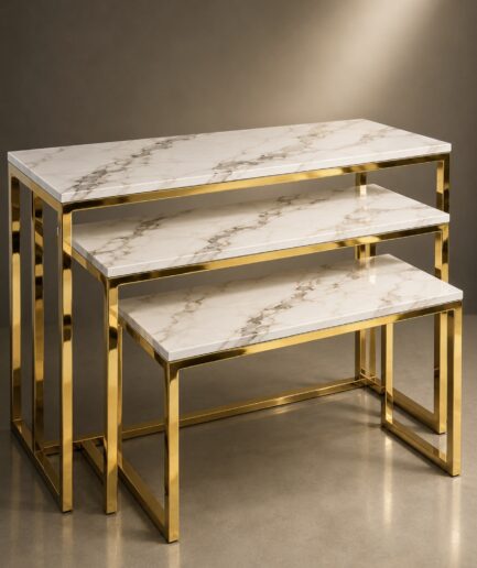 Mirror Gold Display Table Set