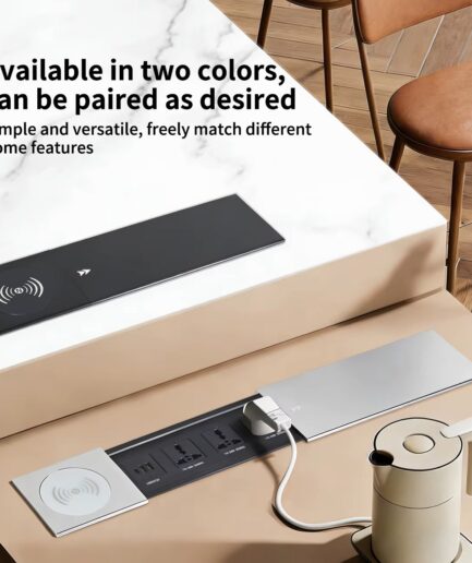 Sliding socket with wireless charger